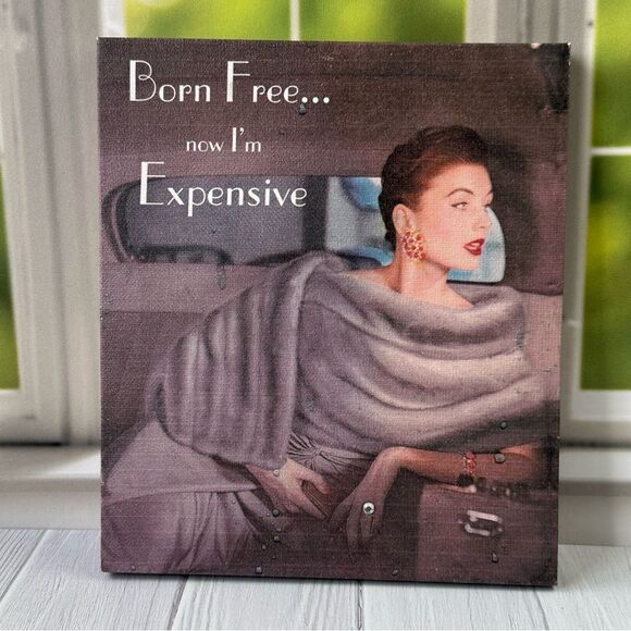 Born Free Now I’m Expensive Mink Vogue Woman Art Wall Home Decor - Picture 1 of 6